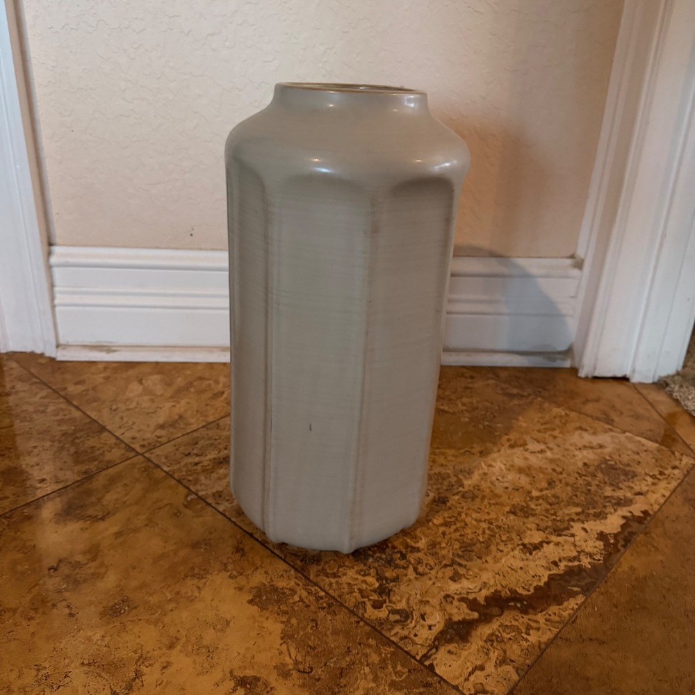 Hearth & Hand Magnolia Fluted Ceramic Decorative Vase Cream 15.5" 324008953